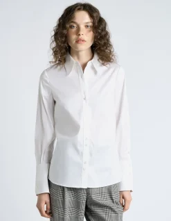 TOPSTITCHED COTTON SHIRT