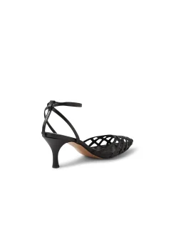 TORIA MO Woven Pointed Heel Sandals