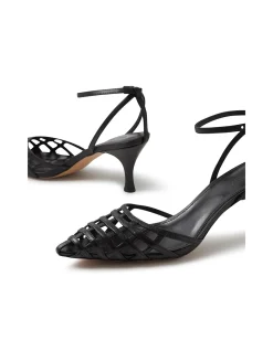TORIA MO Woven Pointed Heel Sandals