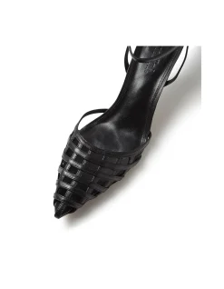 TORIA MO Woven Pointed Heel Sandals