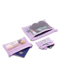 Travel multipurpose pouch set lilac