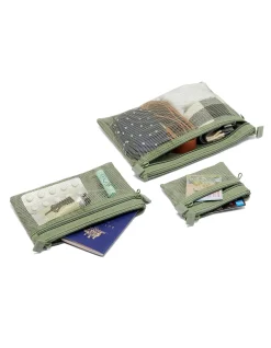 Travel multipurpose pouch set olive