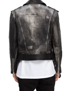 Trompe L'?il Leather Biker Jacket