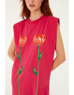 TROPICAL ROSE MINI DRESS