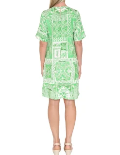 Tropicana Linen Blend V Neck Shift Dress