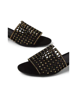 Tropics Laser Cut Diamante Slide Sandals
