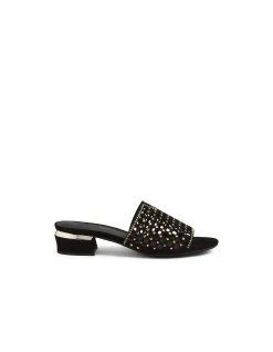Tropics Laser Cut Diamante Slide Sandals