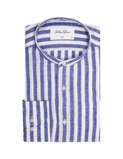 TROY CASUAL SHIRT - DARK BLUE STRIPE