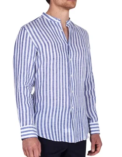 TROY CASUAL SHIRT - DARK BLUE STRIPE