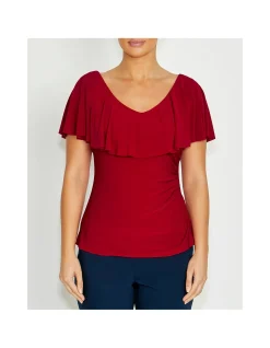 TRUDY RED JERSEY TOP