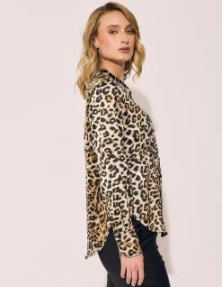 TUXEDO BLOUSE LEOPARD
