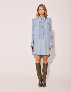 TUXEDO DRESS IN CHAMBRAY