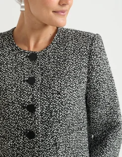 TWEED COLLARLESS JACKET