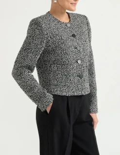 TWEED COLLARLESS JACKET