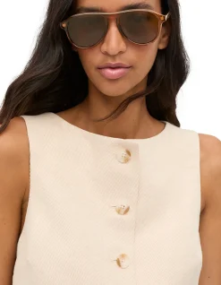 TWILL BUTTON VEST