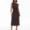 Twist Asymmetric Midi Dress