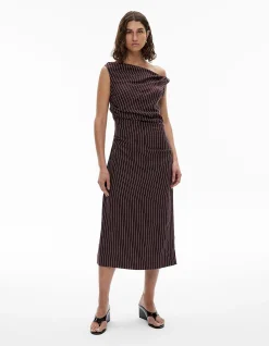 Twist Asymmetric Midi Dress