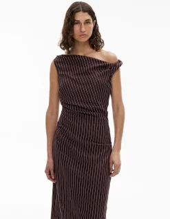 Twist Asymmetric Midi Dress