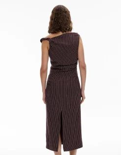 Twist Asymmetric Midi Dress
