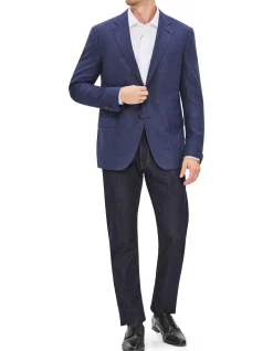 TWO BUTTON HOPSACK WOOL SPORTSCOAT