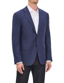 TWO BUTTON HOPSACK WOOL SPORTSCOAT