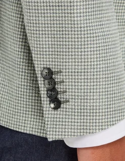 TWO BUTTON HOUNDSTOOTH CAPRI FIT WITH PATCH POCKET JACKET