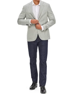 TWO BUTTON HOUNDSTOOTH CAPRI FIT WITH PATCH POCKET JACKET