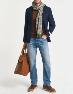Two-Tone Wool Cotton Jersey Blazer