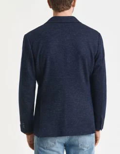 Two-Tone Wool Cotton Jersey Blazer