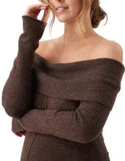 TYLA OFF SHOULDER KNIT DRESS