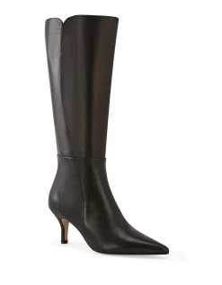 Tyra Black Leather Knee High Boot