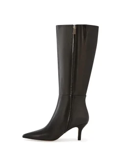 Tyra Black Leather Knee High Boot
