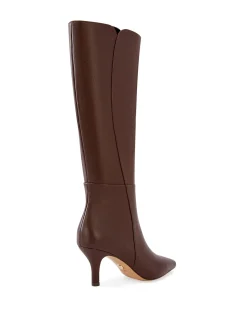 Tyra Dark Brown Leather Knee High Boot
