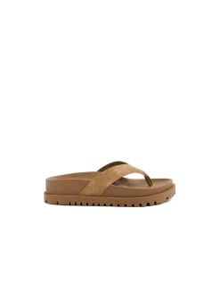 Ubee Suede Platform Toe Post Slides
