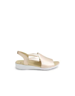 Udhays W Pale Rose Gold Leather Elastic Sandals