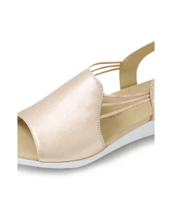 Udhays W Pale Rose Gold Leather Elastic Sandals