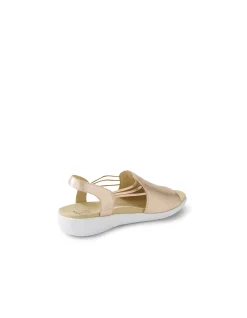 Udhays W Pale Rose Gold Leather Elastic Sandals