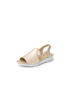Udhays W Pale Rose Gold Leather Elastic Sandals