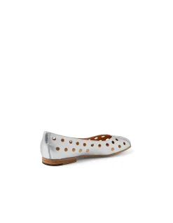 UGO Matt Silver Cut Out Ballet Flats