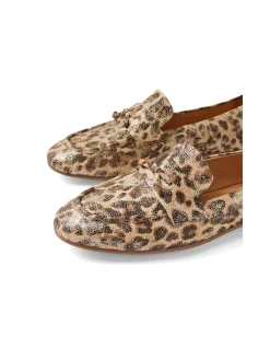 Ulacka Metallic Leopard Leather Loafers