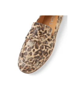 Ulacka Metallic Leopard Leather Loafers