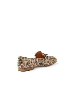 Ulacka Metallic Leopard Leather Loafers