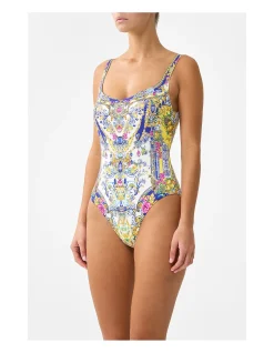 UNDERWIRE SQUARE NECK ONE PIECE W SCOOP BACK