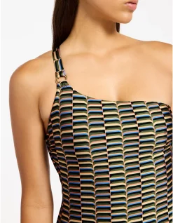 Urban Geo One Shoulder One Piece Swimsuit