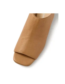 Ushi Peep Toe Slingback Leather Sandals