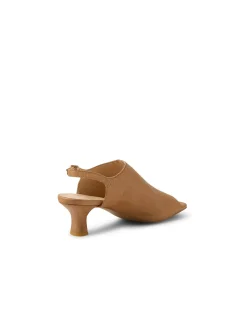 Ushi Peep Toe Slingback Leather Sandals