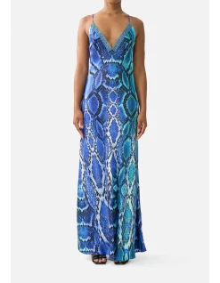 V NECK FULL LENGTH BIAS SLIP DRESS