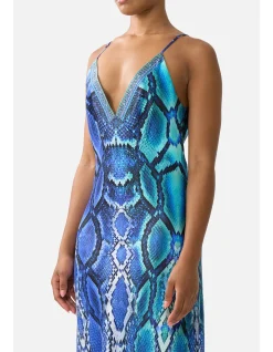 V NECK FULL LENGTH BIAS SLIP DRESS