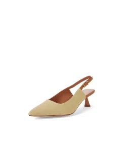 Valenta Slingback Kitten Heel Fabric Pumps