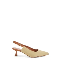 Valenta Slingback Kitten Heel Fabric Pumps